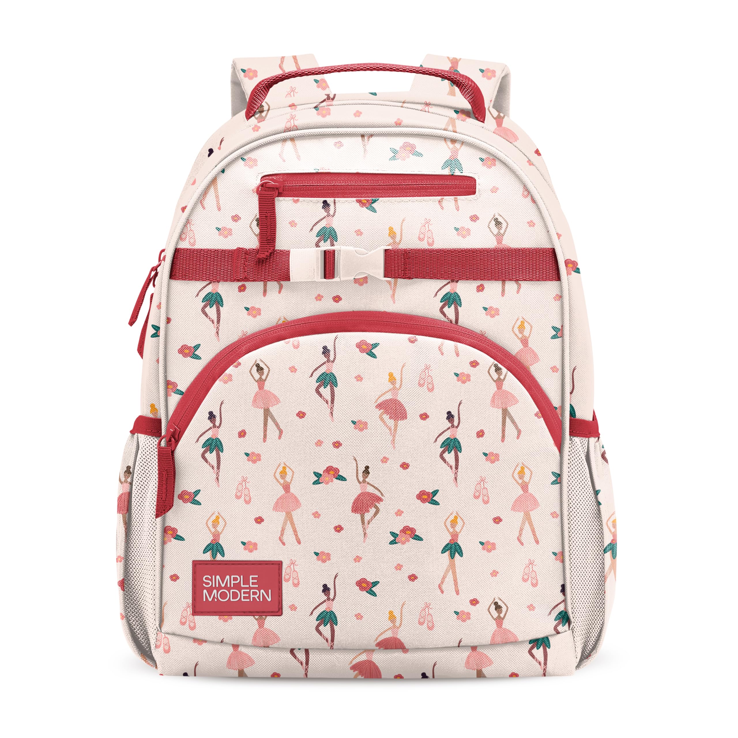 Simple Modern Kids Backpack for School, Girls, Boys | 18L | Ballerina | Fletcher Bookbag, School Backpack for Preschool, Kindergarten, Elementary | Fits Lunch Box, Cute | Large | Pink Ballerina