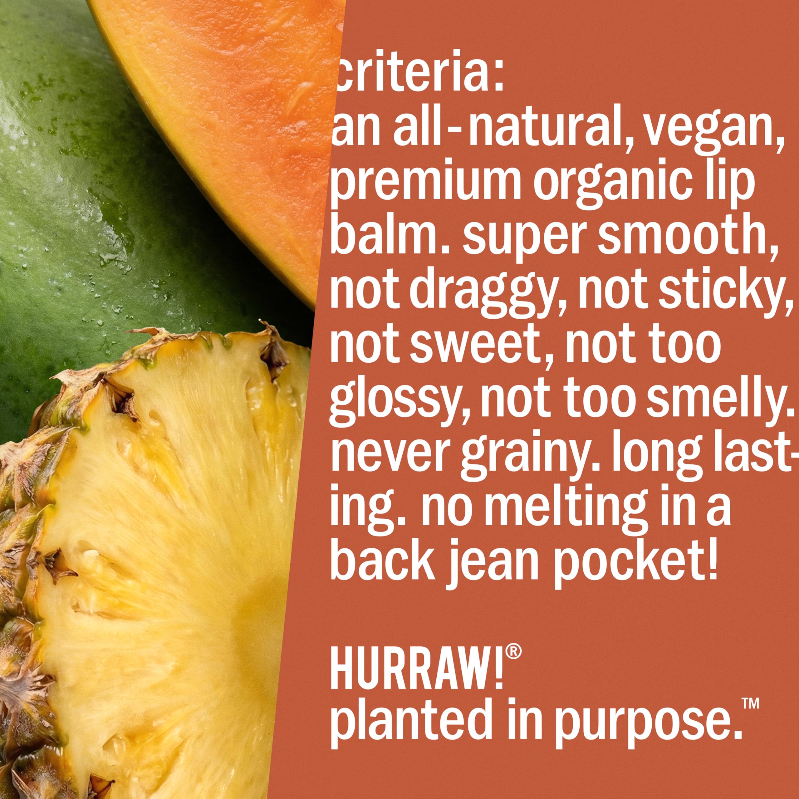 Hurraw Papaya Pineapple Ananas Aromalı Lip Balm