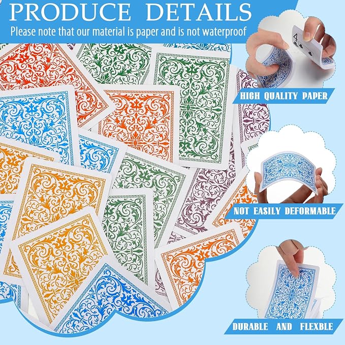 Zubebe 24 barajas de cartas Nertz, tema mandalas, 6 colores miniatura 3
