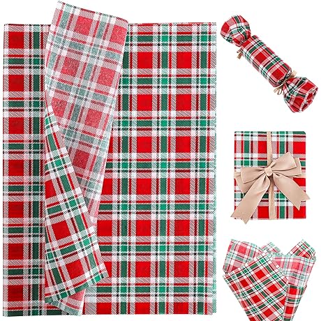 Rustic Plaid Tissue Paper Christmas Gift Wrapping Tissue Paper For DIY