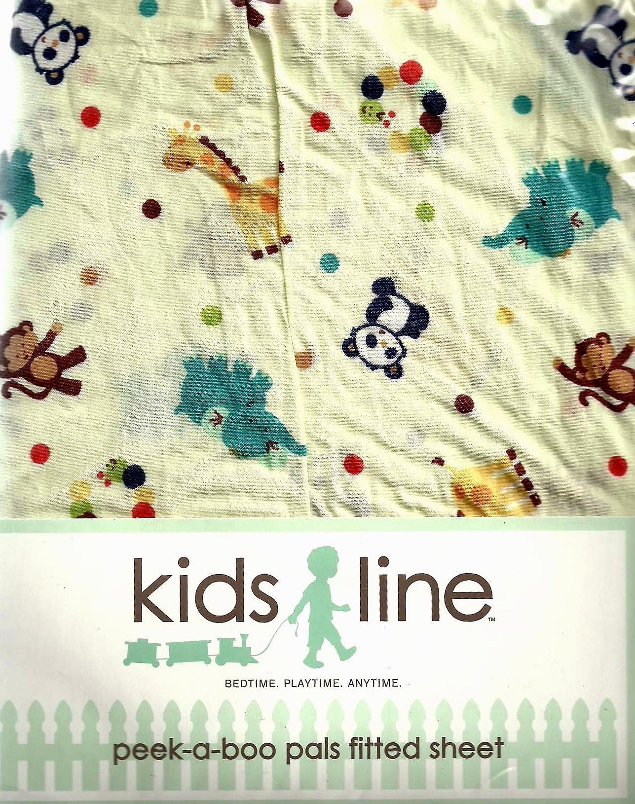 Kids Line Fitted Crib Sheet: Peek-a-boo Pals