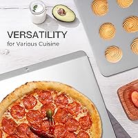 Vista 4 de HONGBAKE 2 piezas de bandeja plana grande para galletas sin bordes, bandeja para hornear aislada antiadherente, bandejas de horno comercial