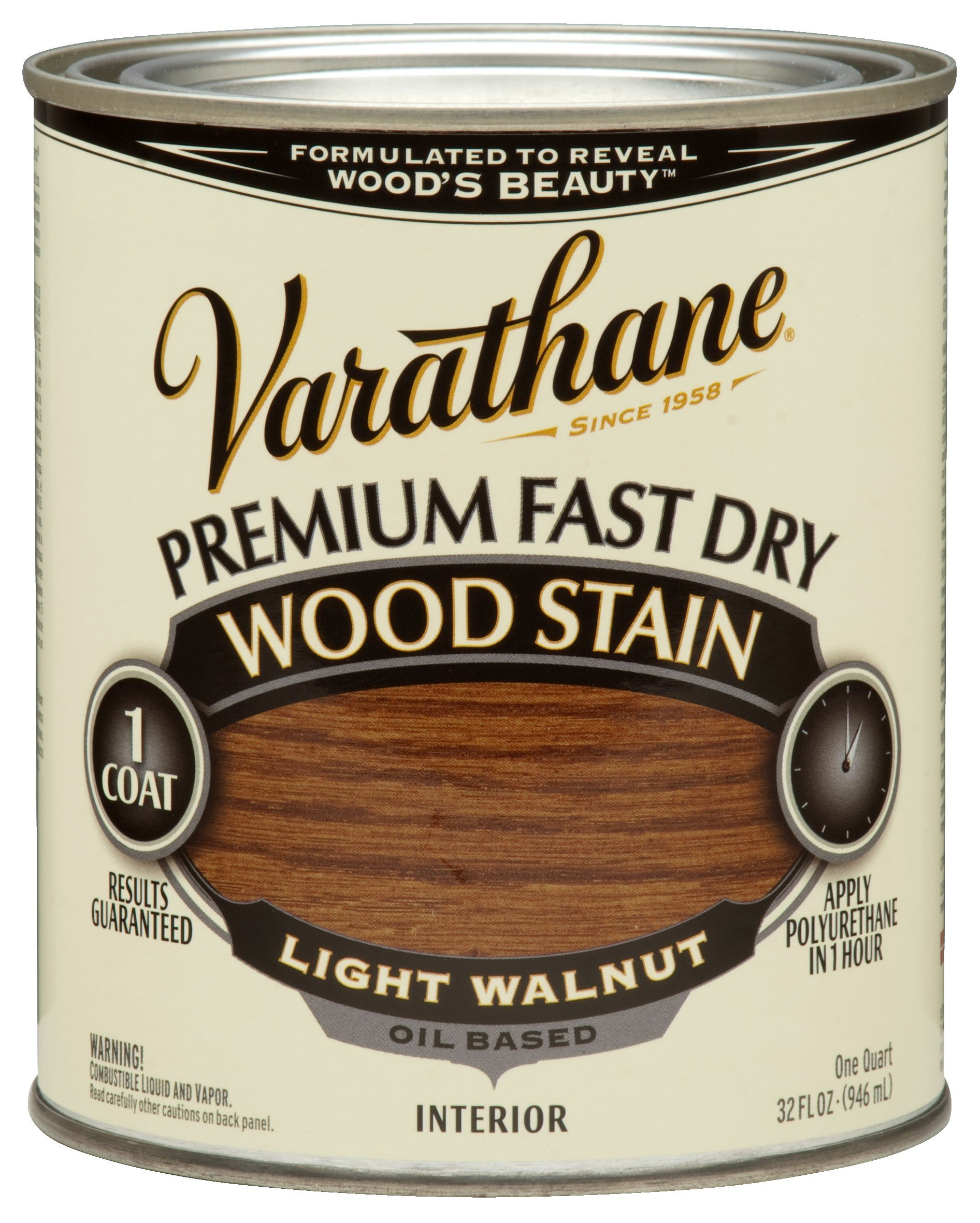 Rust-Oleum 262015 Light Walnut Varathane Premium Fast Dry Wood Stain, 1 Quart, 2 Pint Can (Pack of 2)