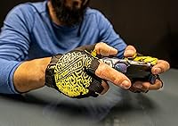 Vista 3 de Ironclad Guantes de juego, cobertura de medio dedo, ajuste de precisión, agarre de silicona de rendimiento, construcción que absorbe la humedad, 1