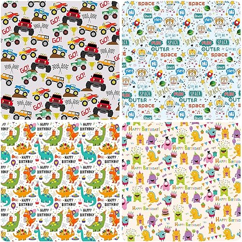 Vista 46 de PlandRichW Papel de regalo de unicornio plegado para niñas, mujeres, cumpleaños, 4, diseño de princesa, rosa, arcoíris, varita de hadas, diamante