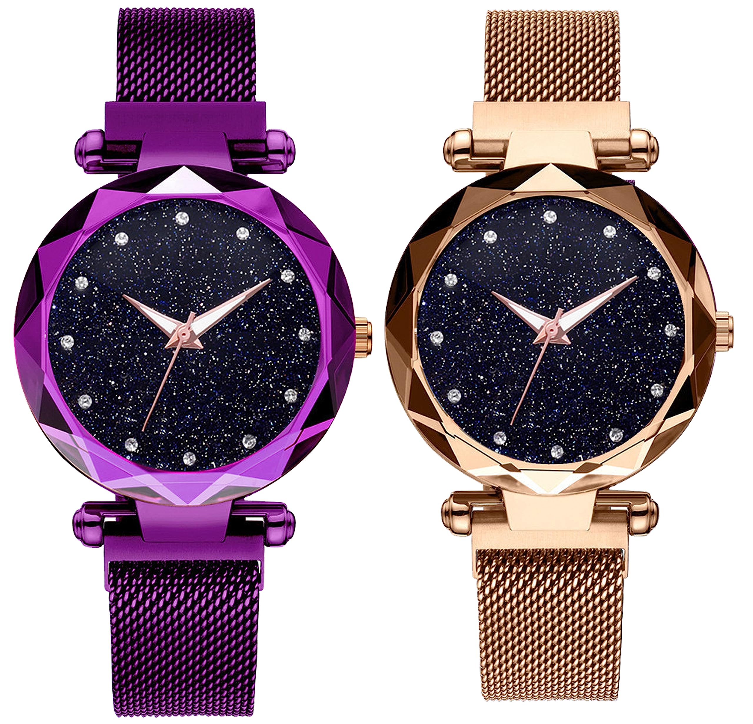 just like 2 Diamond Dial Analogue Magnet Strap Watch for Women Watch Analog Watch for Women (Rose Gold & Purple) (B0C8TKYPBW) Amazon Price History, Amazon Price Tracker