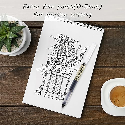 Miniatura 4 de RIANCY Bolígrafos de gel de tinta líquida, punta extra fina de 0.020 in, 24 colores surtidos, escritura suave, sin mancha, sin sangrado, vibrante