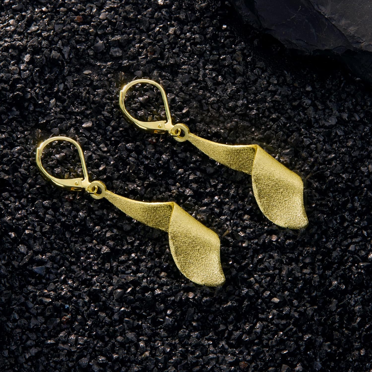 925 Sterling Silver Twisted Dangle Earrings for Women Hypoallergenic Handmade Earrings 14k Gold Plated Leverback Drop Dangle Earrings Trendy for Women Jewelry Gifts - Image 2