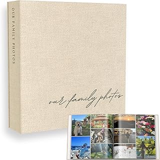 Family Photo Album 4x6 Pictures - Large Linen Picture Book 400 Horizonta...
