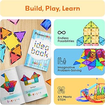 ピカソタイル　ピカソタイルズ　アイディアブック　作り方　組み立て方　ブック Amazon.com: PicassoTiles Magnetic Tile Building Idea Book