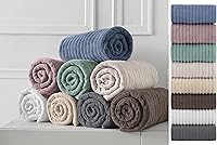 Vista 7 de Classic Turkish Towels - Juego de 6 toallas de lujo de la colección Brampton acanaladas de 100% algodón turco, de secado rápido, suaves y Platino