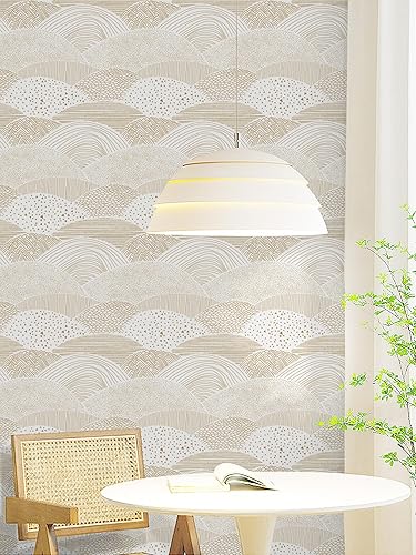 Miniatura 8 de Papel tapiz autoadhesivo removible para decoración de habitación, papel de contacto con puntoslíneas, 17.3 x 118 pulgadas, papel tapiz autoadhesivo