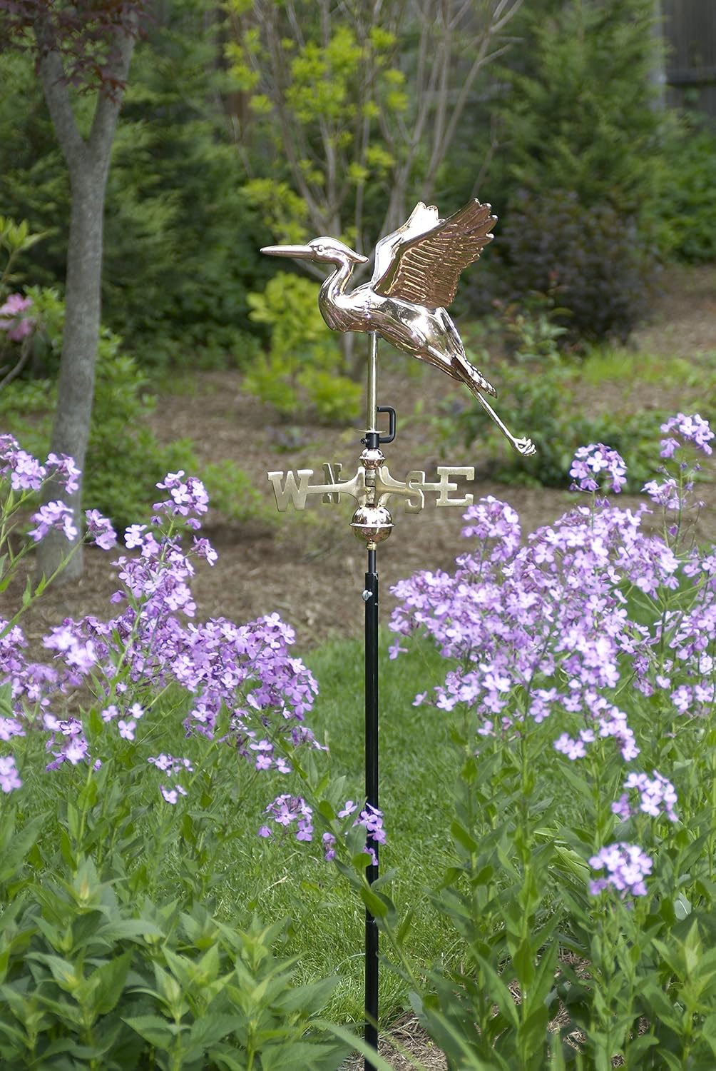 Good Directions 8805PG Blue Heron Garden Weathervane, Polished Copper with Garden Pole