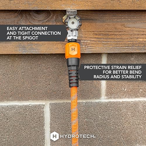 Miniatura 7 de HydroTech Manguera de jardín expandible de 75 pies, serie Pro, 2 caudales máximos, flexibilidad sin torceduras de 34 pulgadas, manguera ligera para