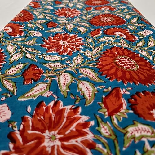 Miniatura 2 de The Yard - Tela estampada a mano de 3 yardas, tela 100% algodón para costura, manualidades, costura, correr, teñido natural, tela con estampado