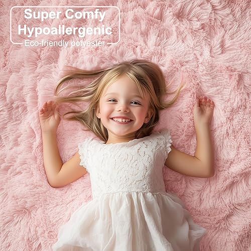 Miniatura 2 de PAGISOFE - Alfombras peludas, de mucho pelo largo, suaves, mullidas, antideslizantes para dormitorio de estudiantes, niños y niñas, sala de estar,