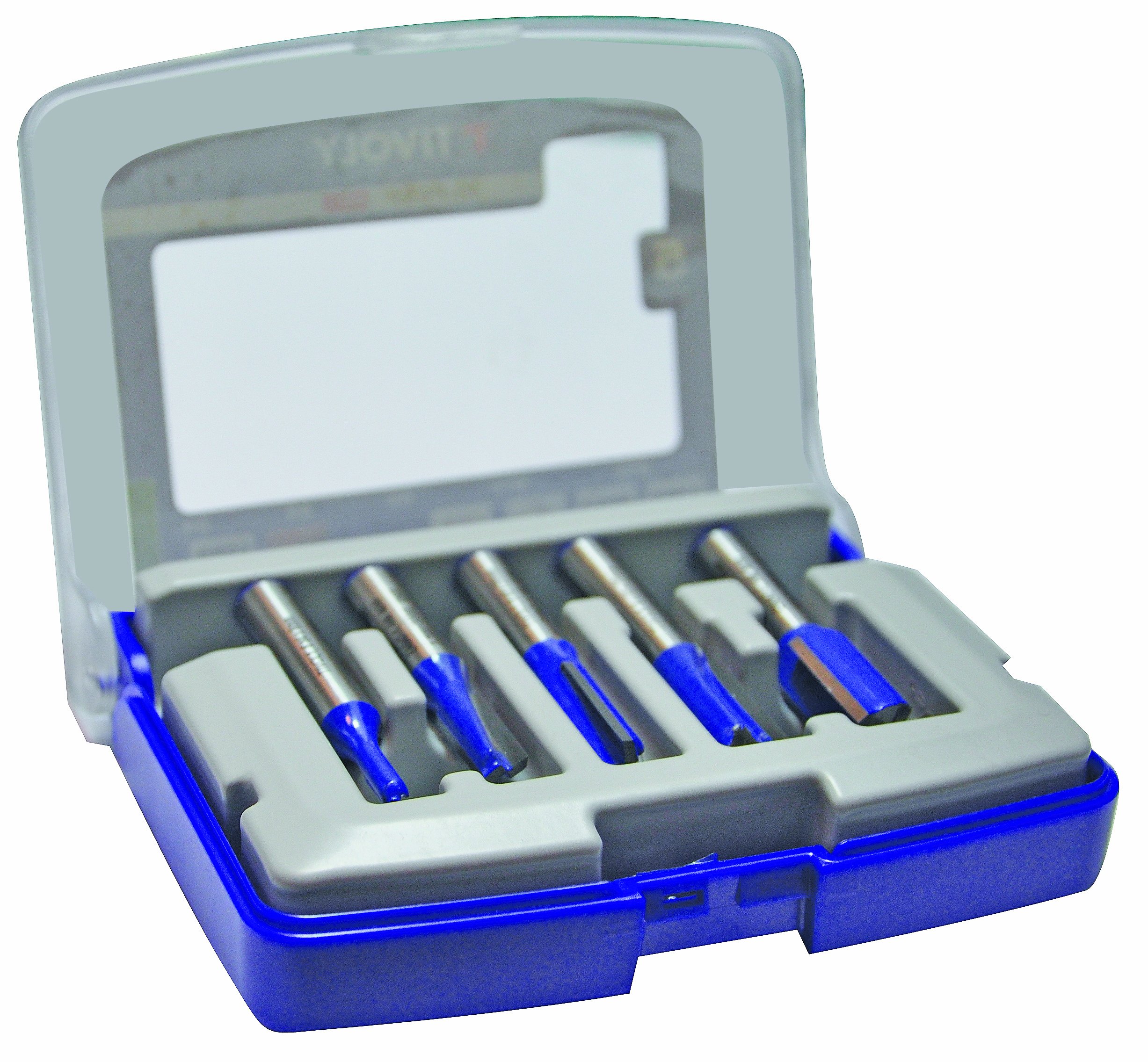Tivoly XT606470001 Frässtifte für Oberfräse, gerade, Grau, 5-teiliges Set