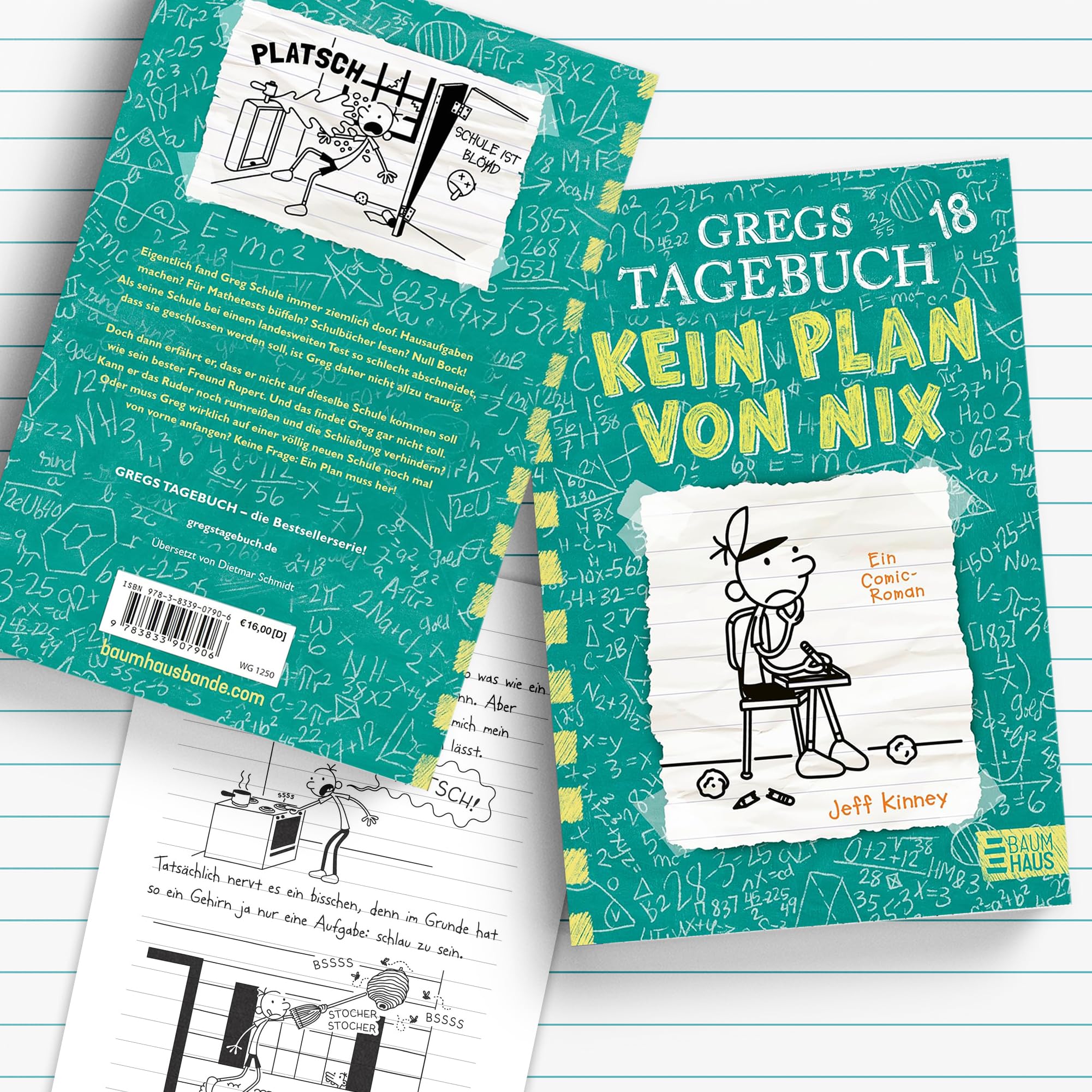 Jeff Kinney Bücherset - Gregs Tagebuch Band 16-20 - Volltreffer, Voll aufgedreht, Kein Plan von nix, So ein Schlamassel, Bock auf Party - Kinderbuch Comic Bestseller mit je einer exklusiven Postkarte