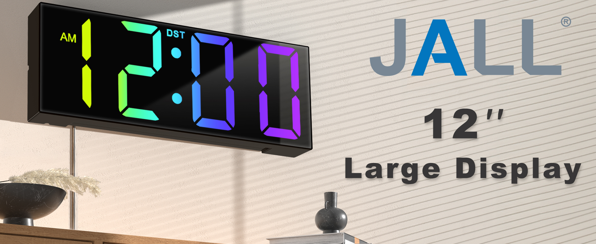 Amazon.com: JALL 12'' Large Digital Wall Clock, Big LED Number