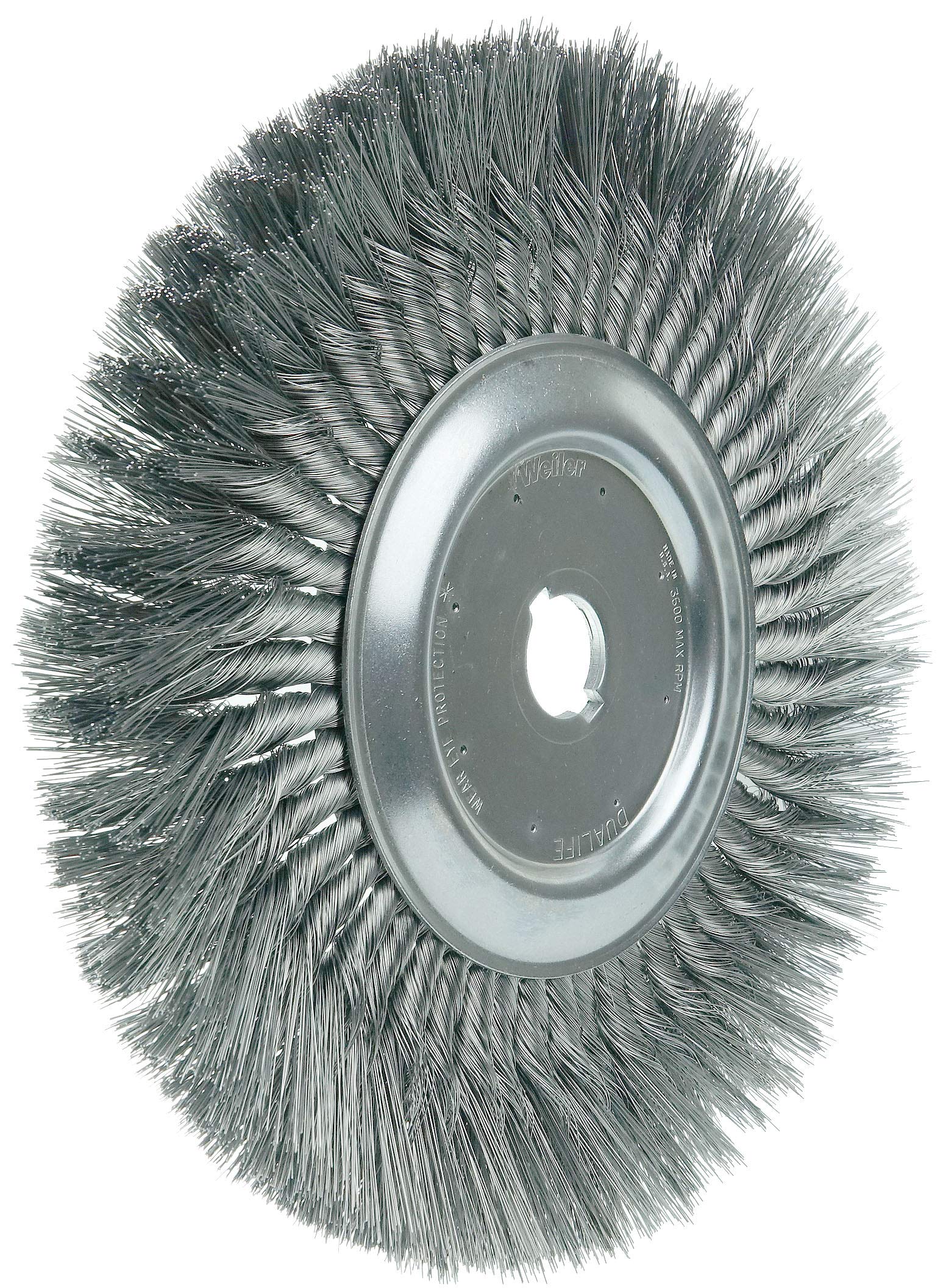Weiler 08209 Rueda de alambre de nudo giratorio estándar, relleno de acero de 0.14 pulgadas, agujero de eje de 30.2 cm, fabricado en los Estados Unidos