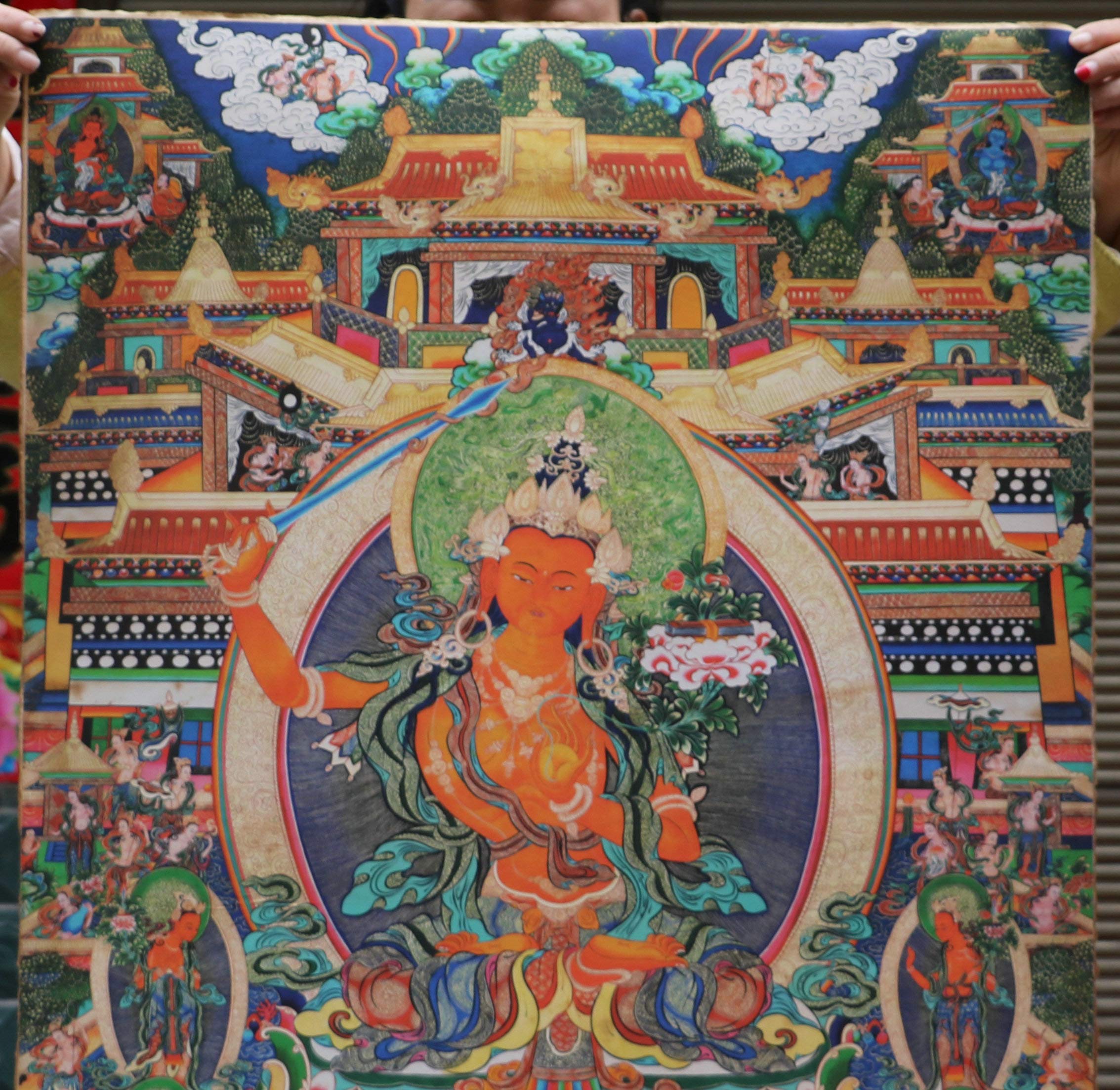 佛圖 Sold at Auction: 明代. 文殊菩薩佛畫A FINE CHINESE PAINTING