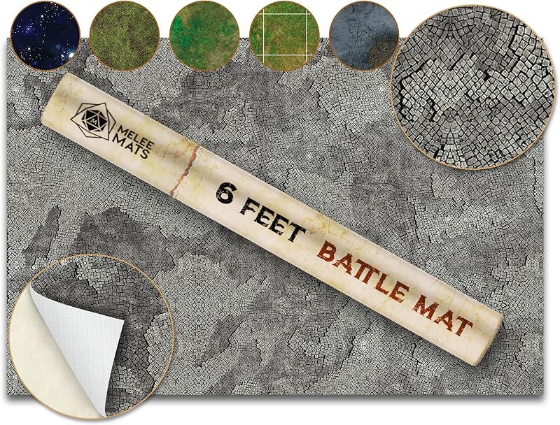 Melee Mats Wargaming Battle Mat, 48"x72" - Terreno para Warhammer 40K, mazmorras y dragones, RPG de mesa, miniaturas y juegos de estrategia - Mapa de vinilo duradero