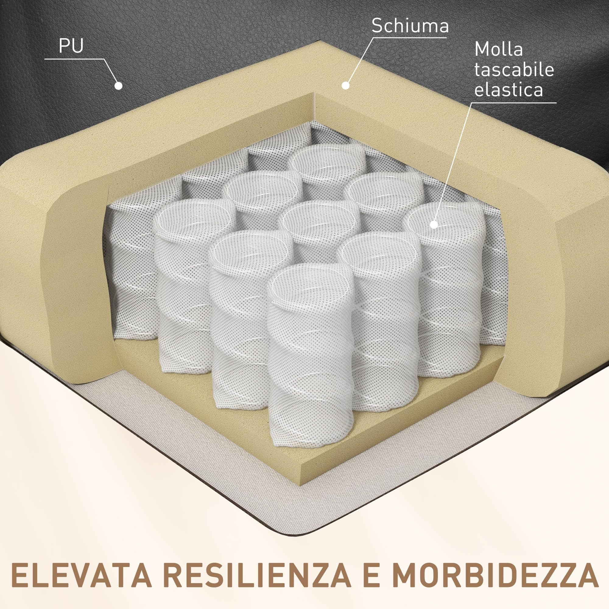 HOMCOM Poltrona Massaggiante Reclinabile Manuale, Poltrona Relax Elettrica Girevole con 2 Portabicchieri, Telecomando, Poggiapiedi e 4 Tasche Laterali, in Pelle PU, Legno e Acciaio, Nero