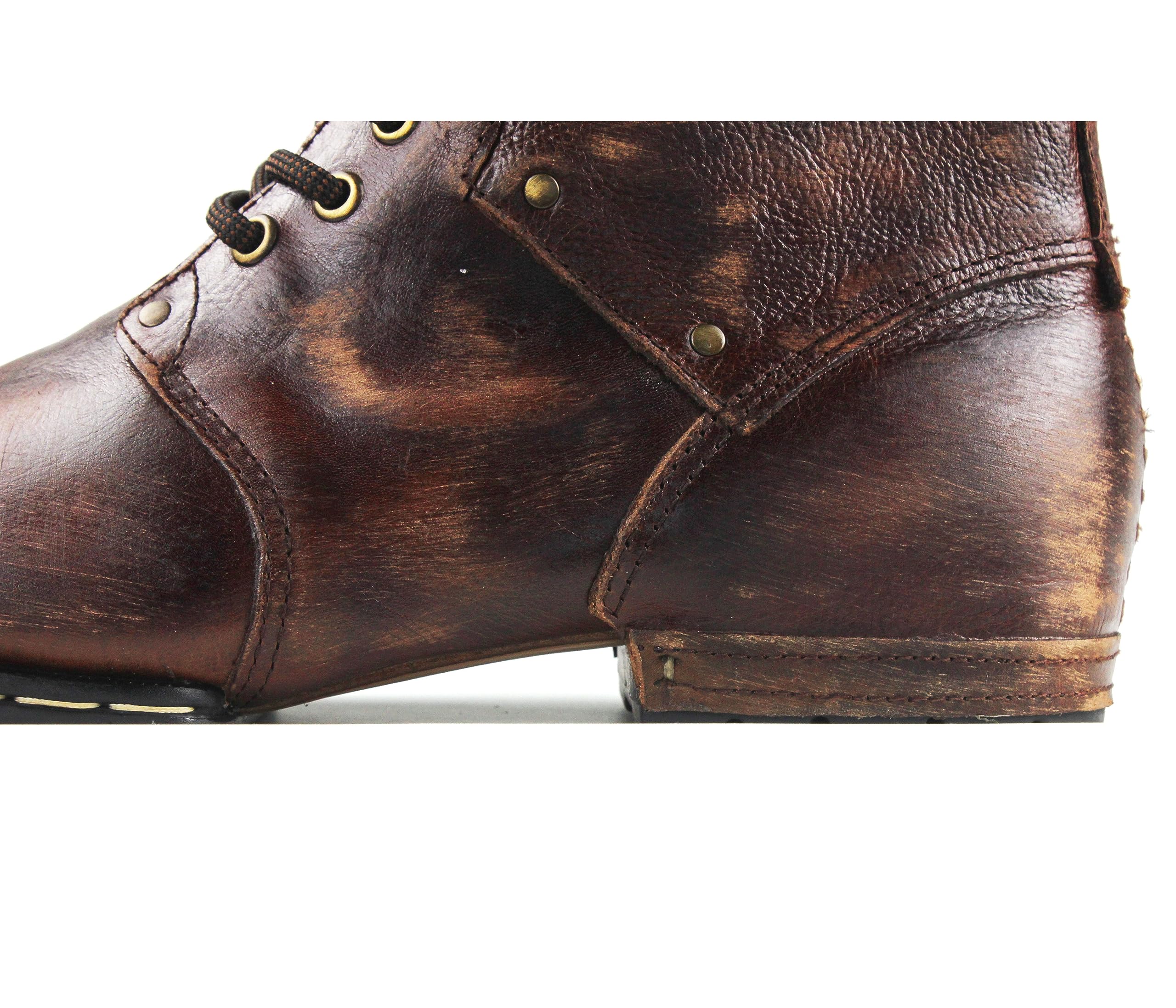 Retro Chukka buty dla mężczyzn, sznurowane, motocyklowe, casualowe, skórzane, vintage, botki dla mężczyzn, modne CD-6015-2-Retro, brązowe-R, Br?zowy (Retro Brown), 45 EU szeroki