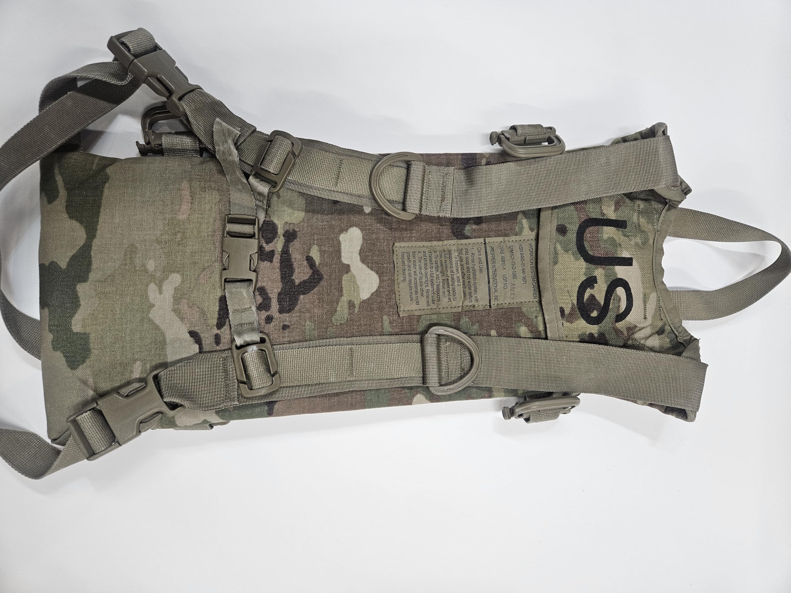 MOLLE Tactical Hydration Pack, 3L Capacity Bladder Sold Separately, Military Multicam Pouch, for Hiking Hunting Running