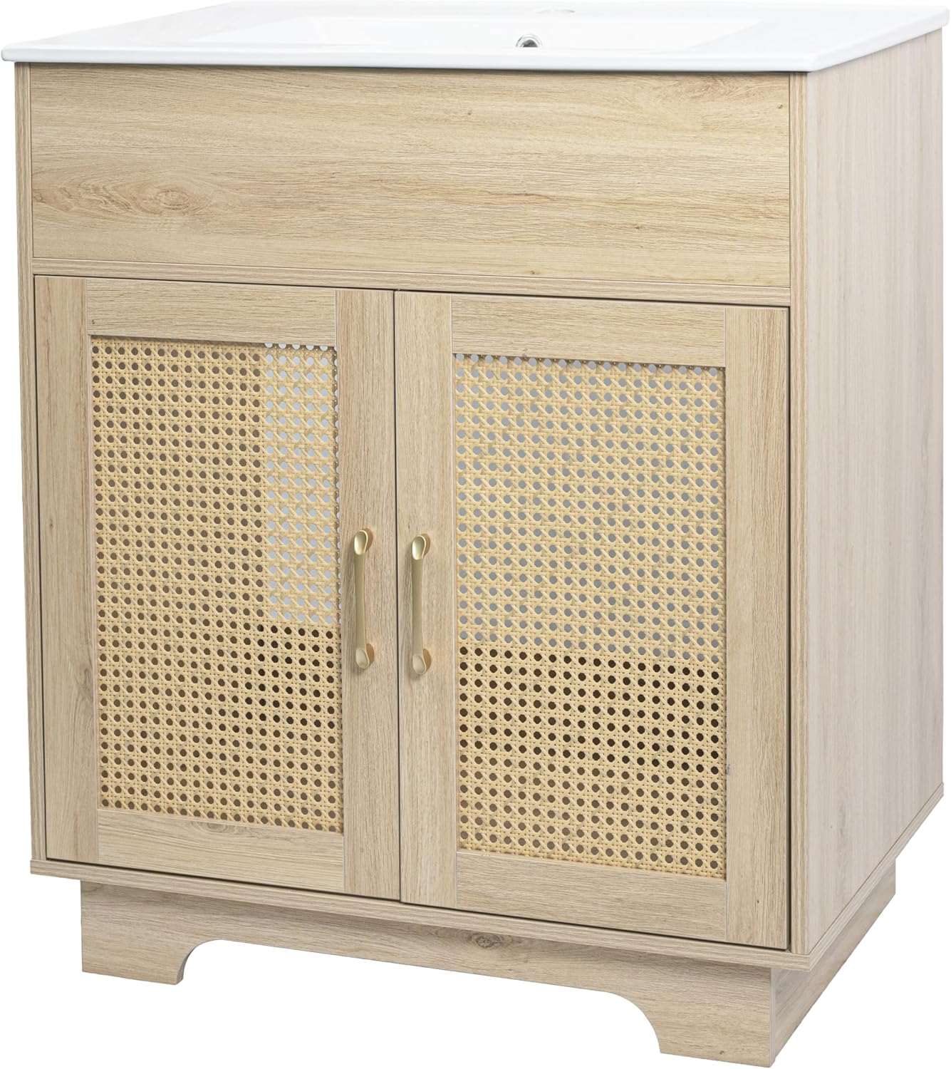 Amazon.com: VAKATRELL 30 Inch Rattan Bathroom Vanity with Sink, Farmhouse Bathroom Vanities ...