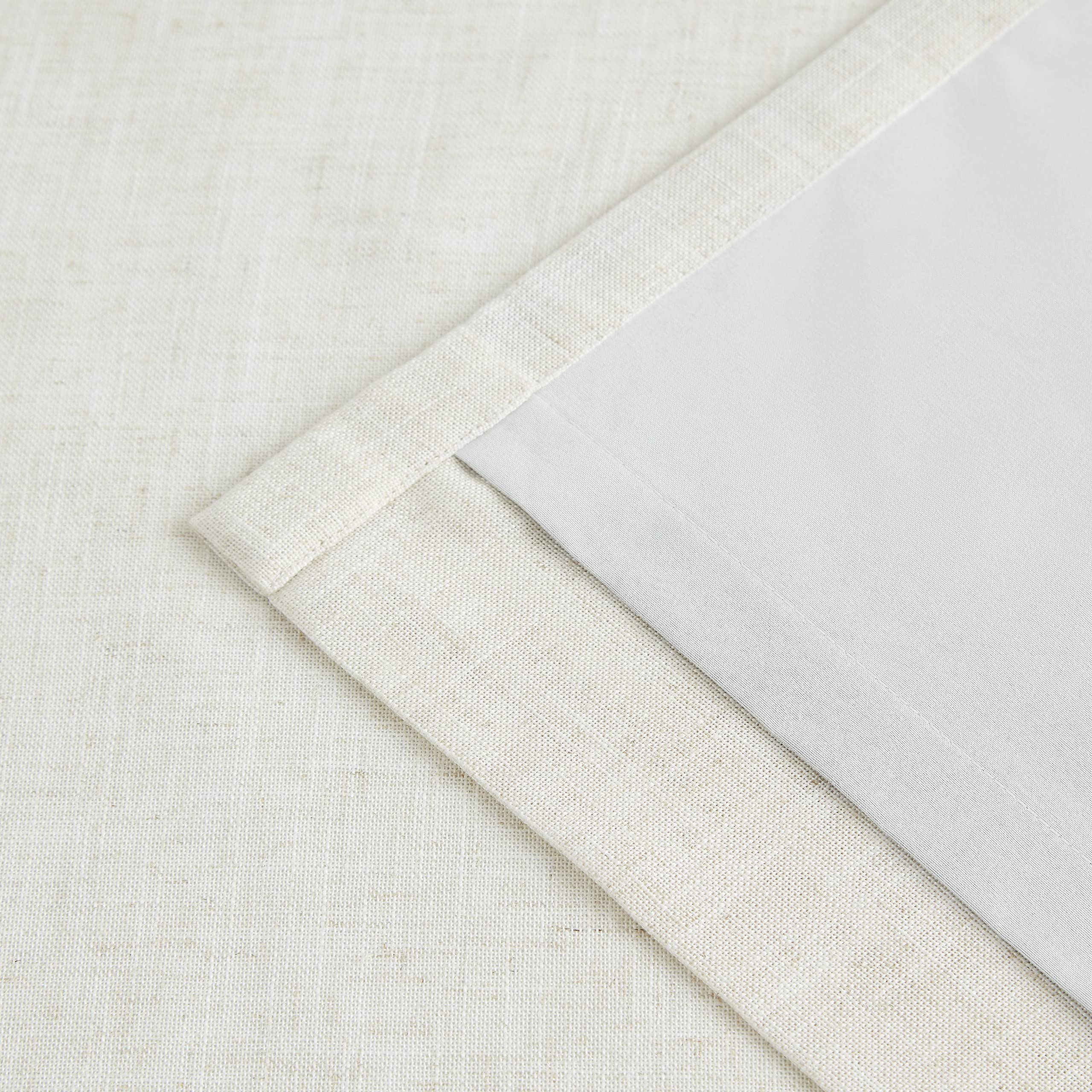 Vision Home Natural Pinch Pleated Full Blackout Curtains Linen Blended Room Darkening Window Curtains 95 inch for Living Room Bedroom Thermal Insulated Pinch Pleat Drapes with Hooks 2 Panel 40"Wx95"L - Image 9