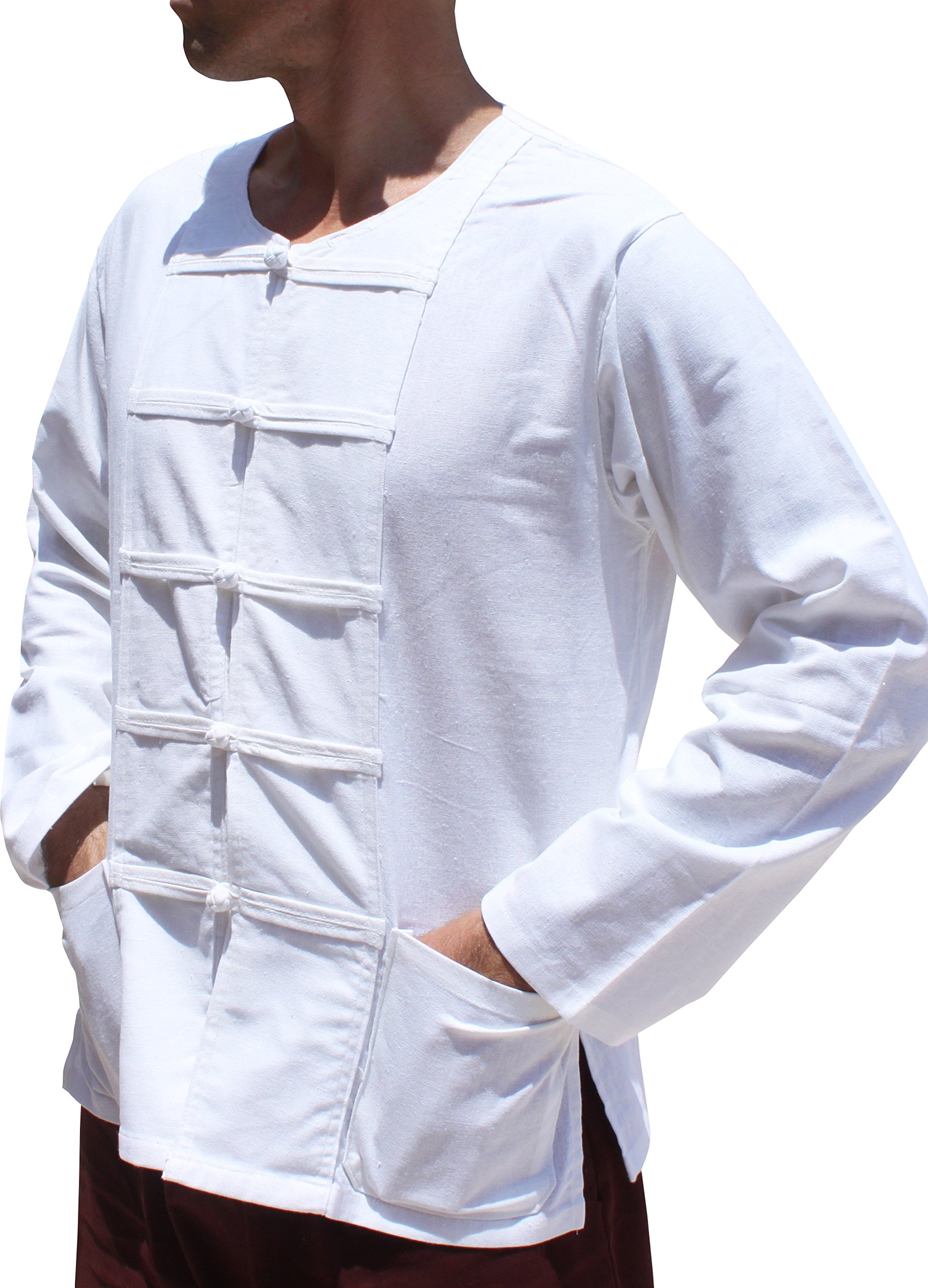 Thick Muang Cotton Frog Button Round Thai Collar Shirt or Jacket-image-27