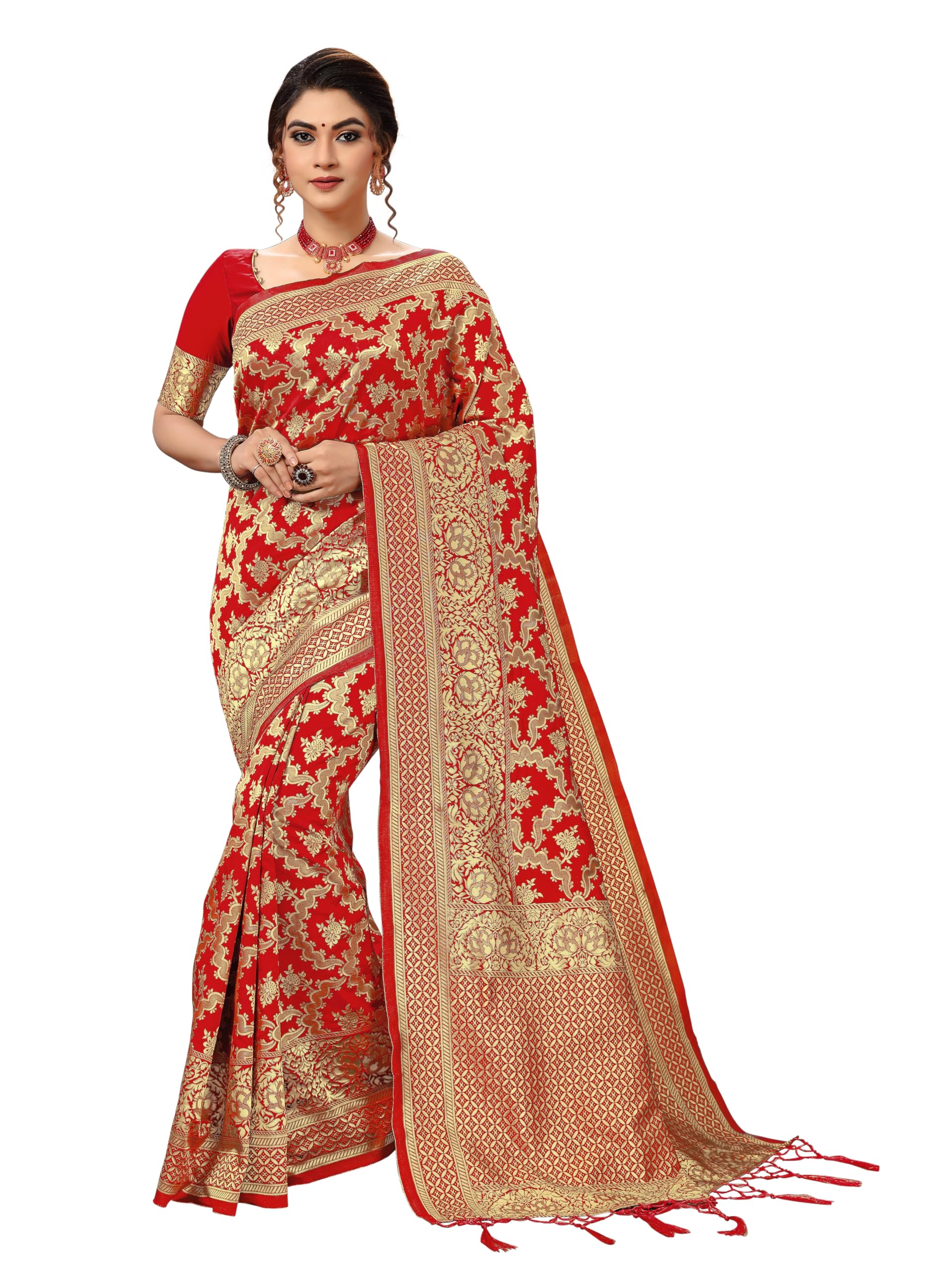 Nivah Fashion Women's Banarasi Art Silk Saree with Blouse Piece