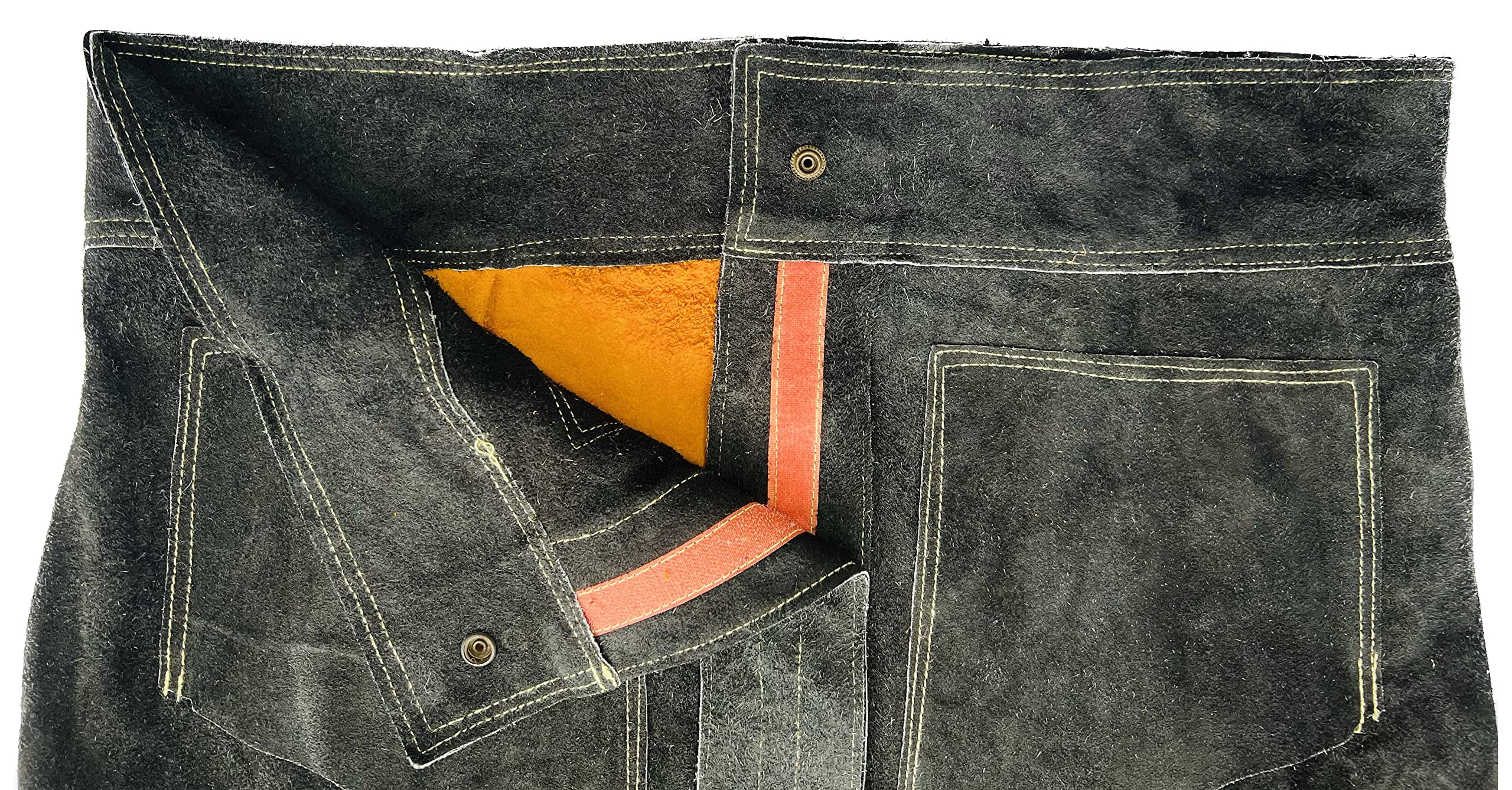 ELCAN Chaqueta de soldadura profesional de cuero amarillo y negro ignífugo resistente al calor, ropa de trabajo para soldar electrodo, TIG, MIG, MAG, barbacoas, chimeneas, hornos… (Talla L)