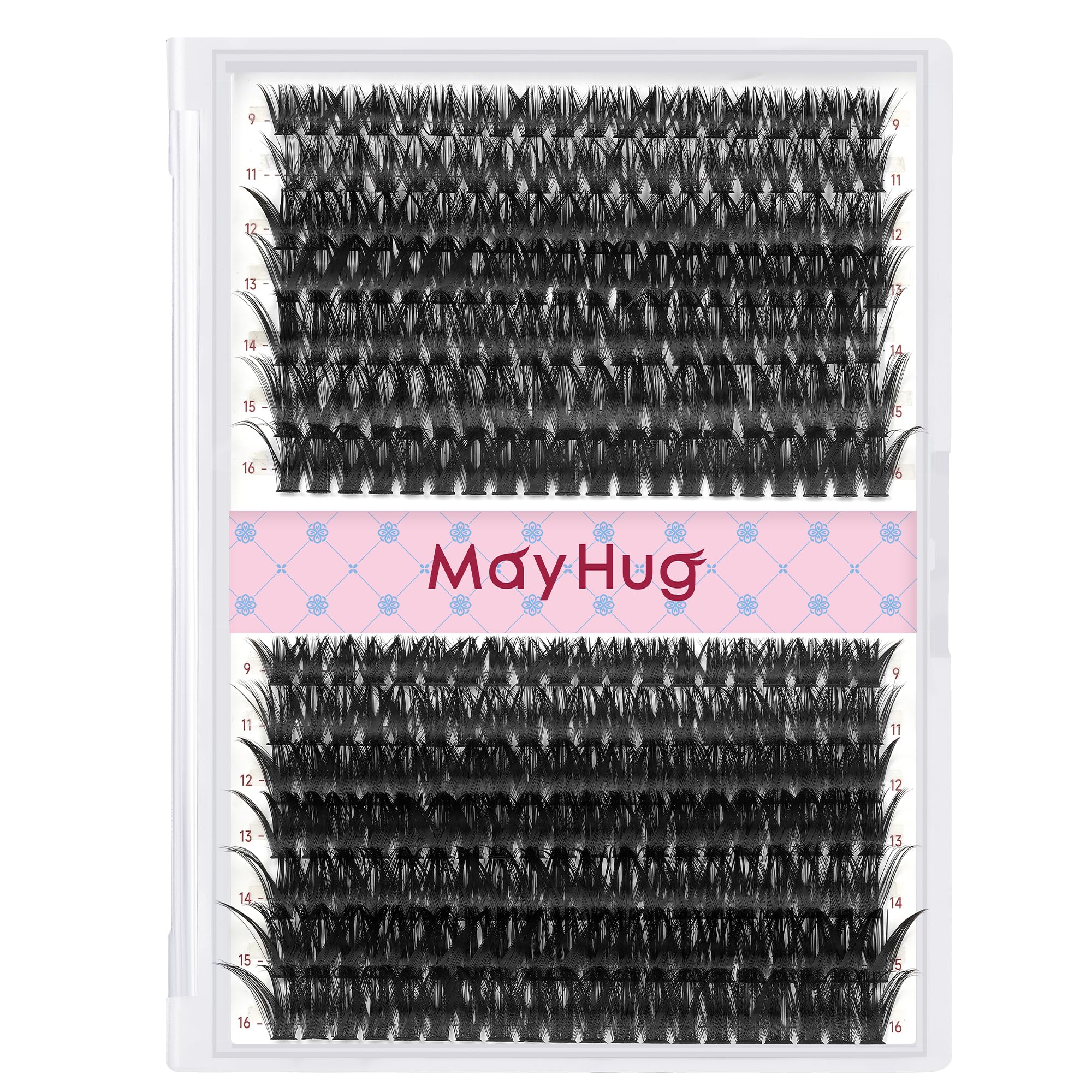 Mayhug Ciglia Finte Ciuffetti 60+80D Naturale Ciglia Finte 280Pcs Extension Ciglia 9-16mm D Curl (60+80D)