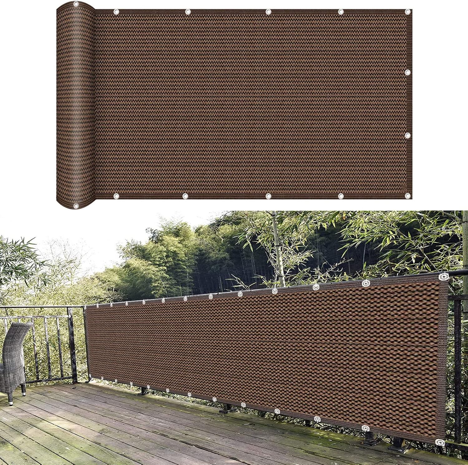 Amazon.de Balkon Sichtschutz Balkonabdeckung 90 x 800 cm Wind HDPE UV