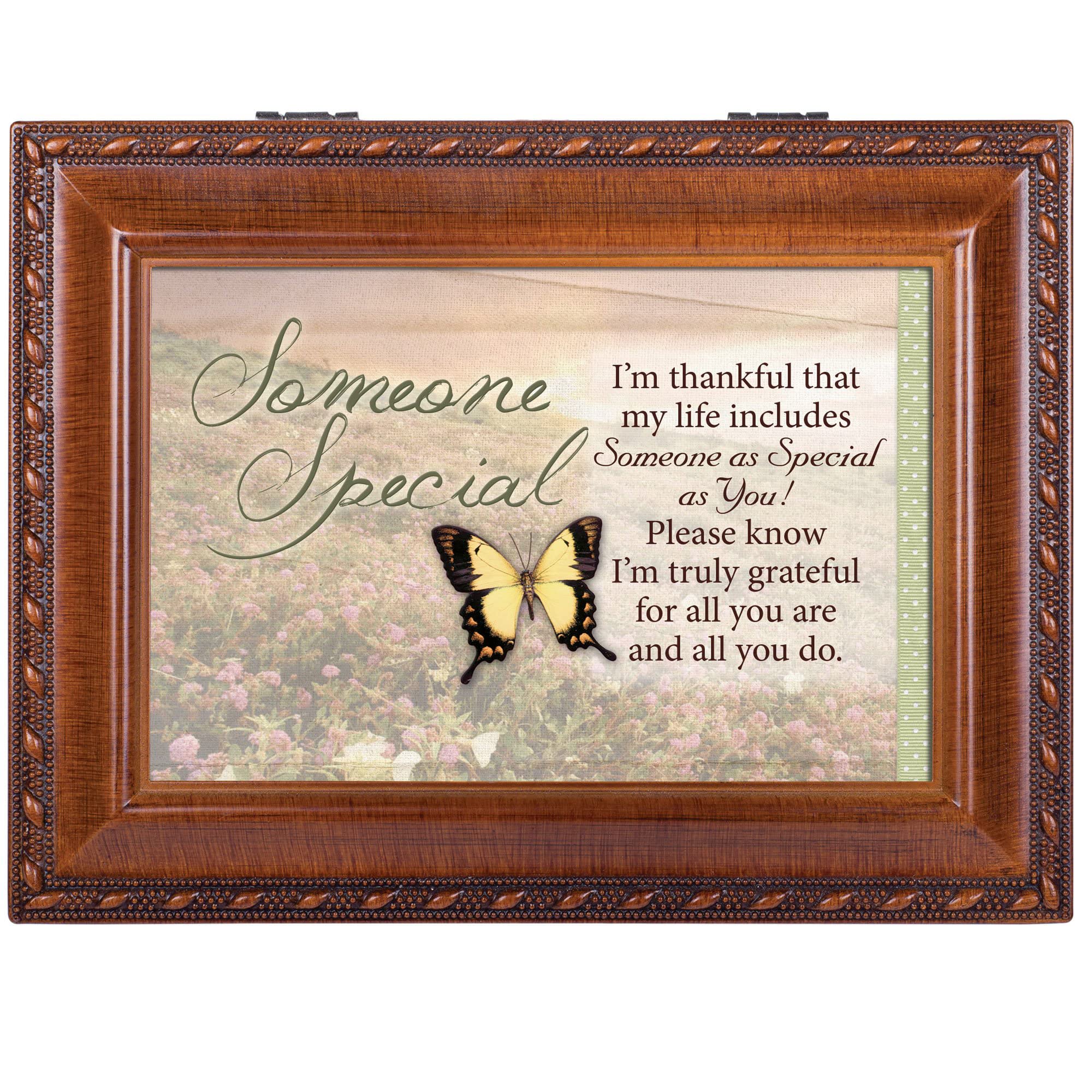 Cottage Garden Someone Special Holzmaserung Musik Box/Jewelry Box spielt Wonderful World