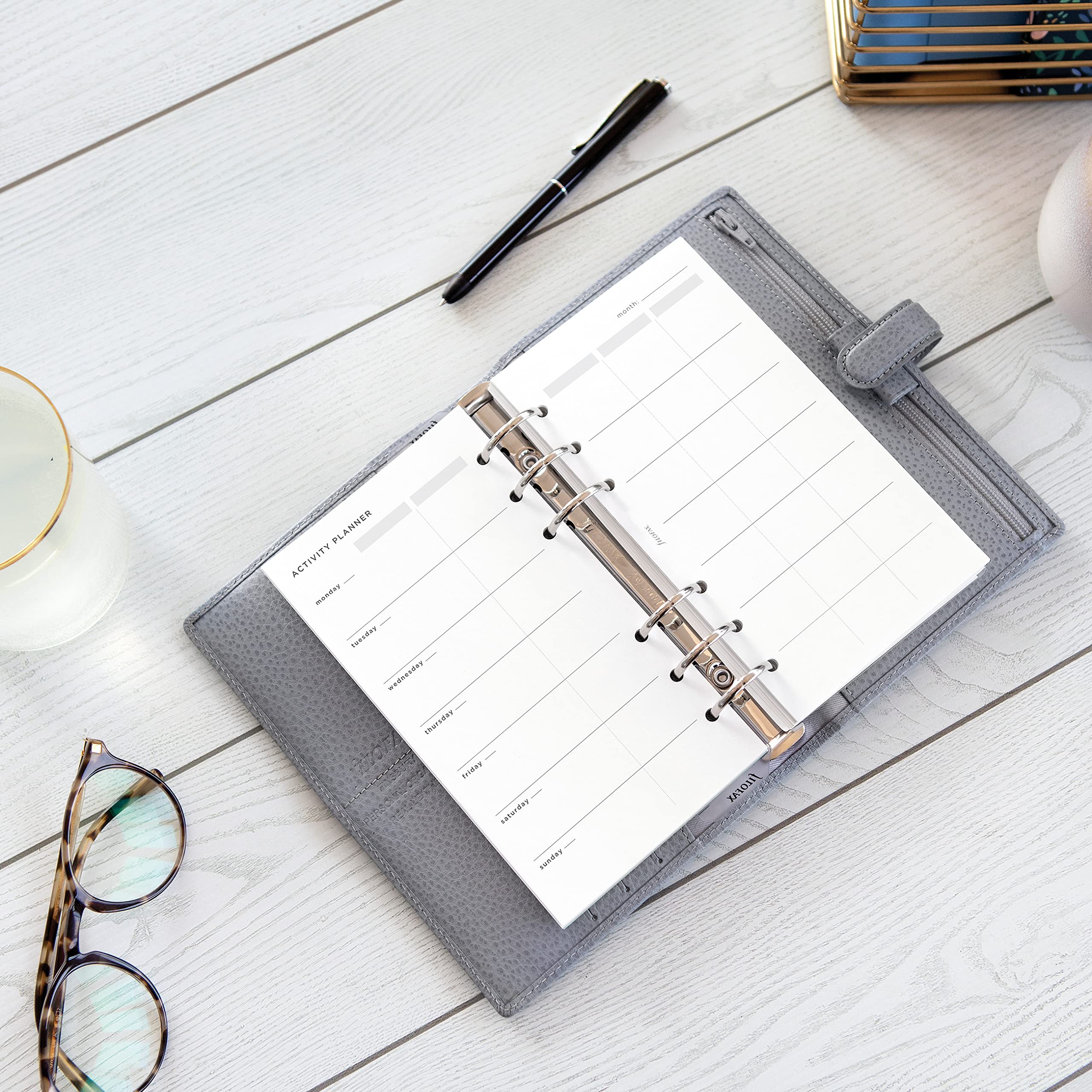 Filofax Lifestyle-Nachfüllpackung, persönliche Größe, Organizer-Nachfüllpackung, weißes Papier, Aktivitätsplaner, 56 Blatt (B132847)