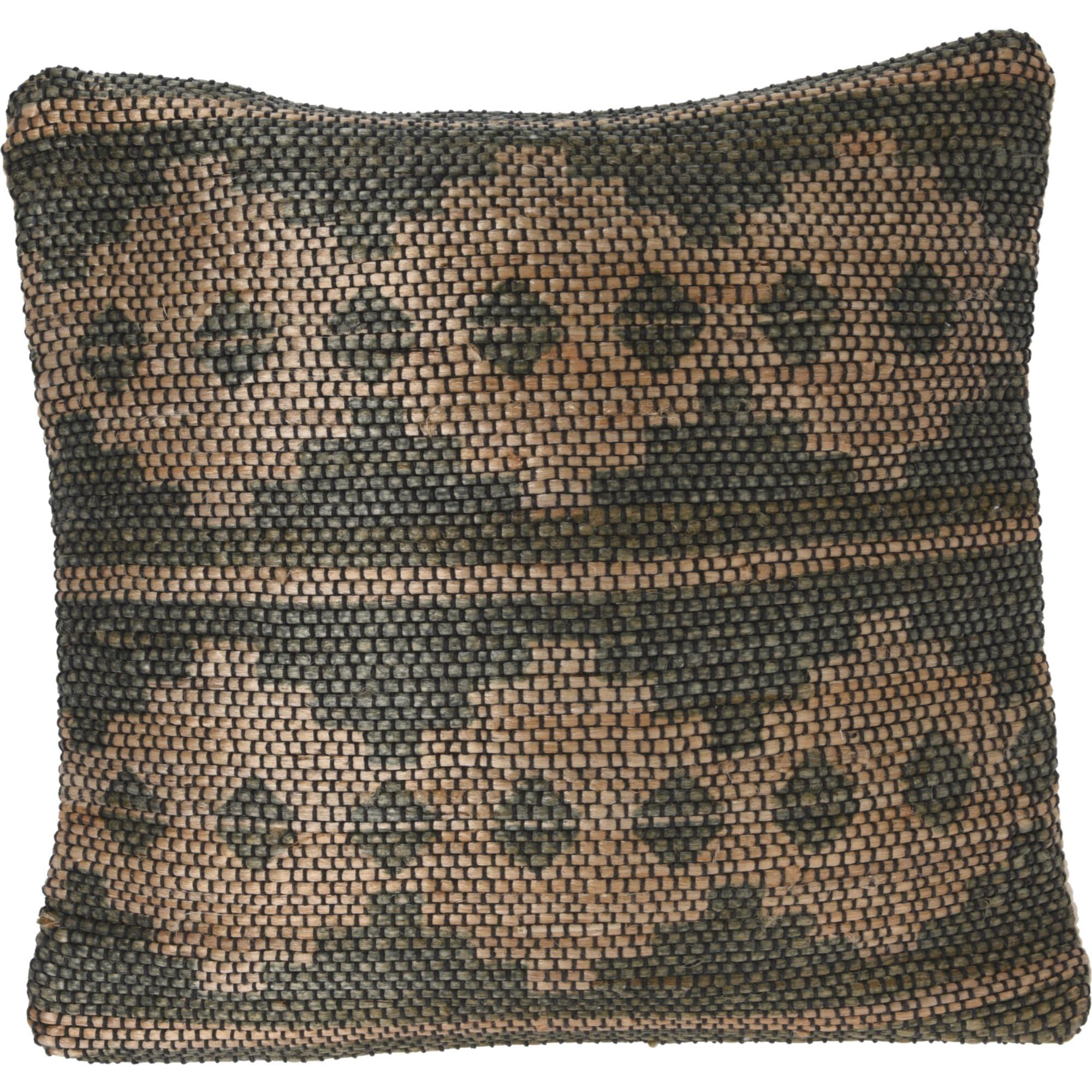 Coussin en jute de coton vert 45x45 cm pour decoration naturelle
