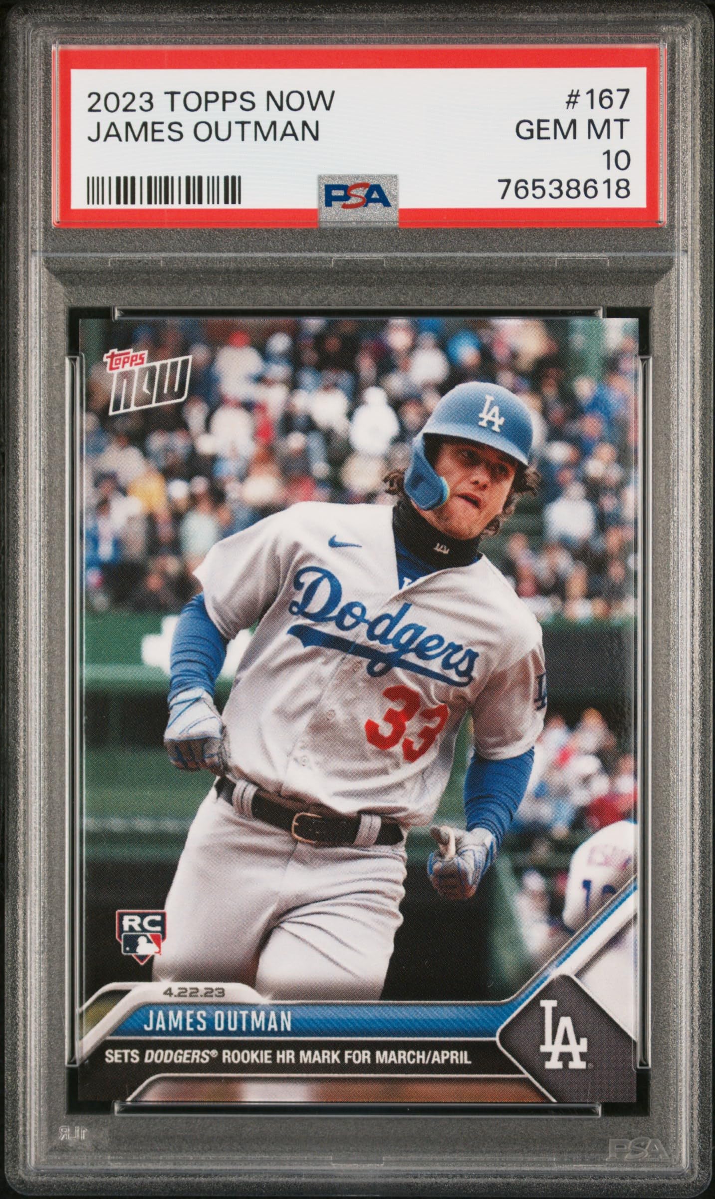 Amazon.com: James Outman PSA 10 2023 Topps Now #167 Rookie Card 