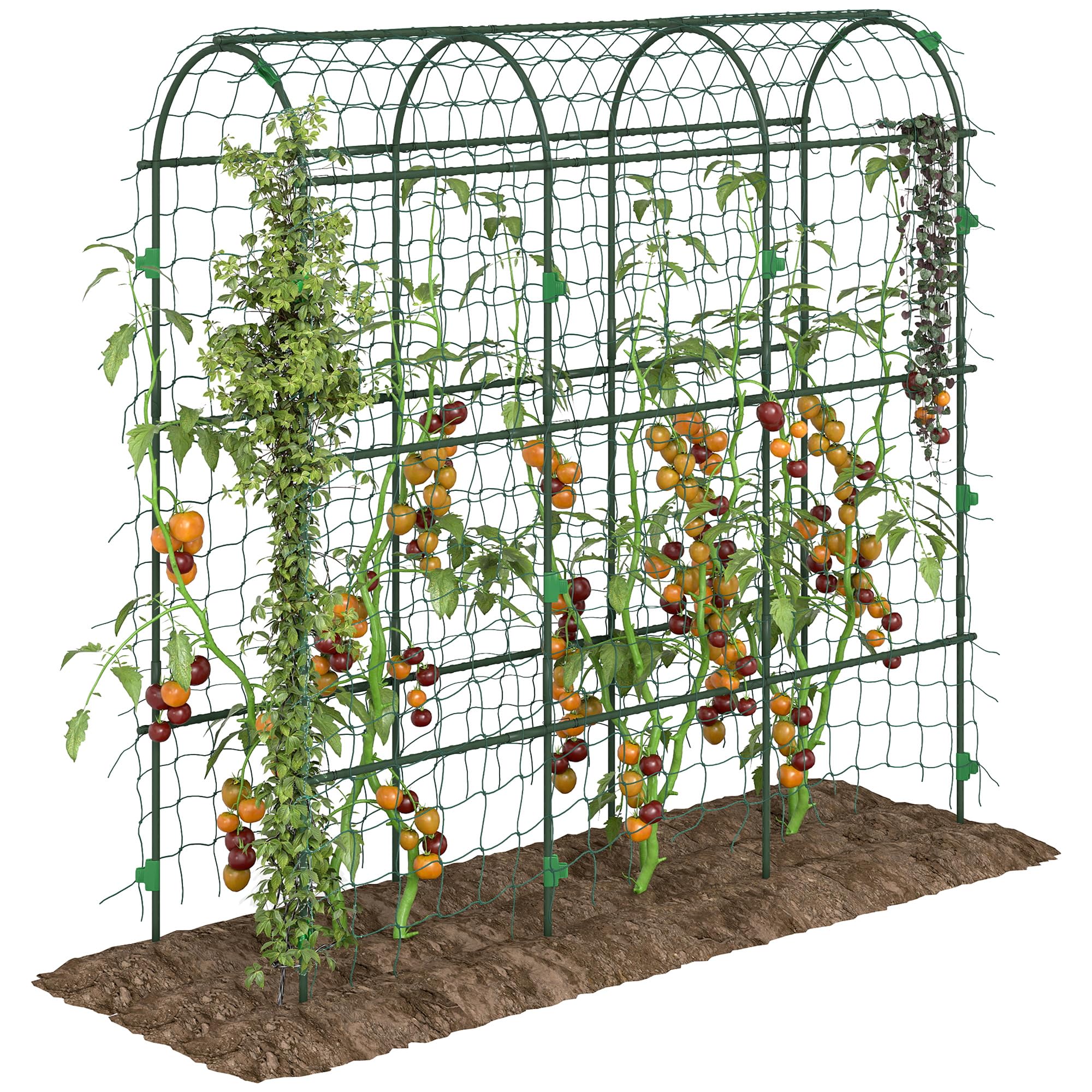 Outsunny Rankgitter Rostfrei für Kletterpflanzen 43 x 182 x 183 cm Schwarz | Aus Metall, Gurken Spalier, Rankhilfe, Pflanzenspalier, Garten Spalier, für Tomaten, Gemüse, Blumen