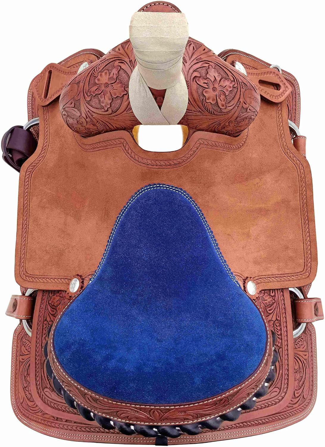 Leather Wade Horse Saddles Tree A Fork Roping Ranch Work Premium Western for Horses Handmade Equestrian Trail Tooled Carved Horse Saddle Tack Size: 10"-18" inches Seat, MD-WADE-65
