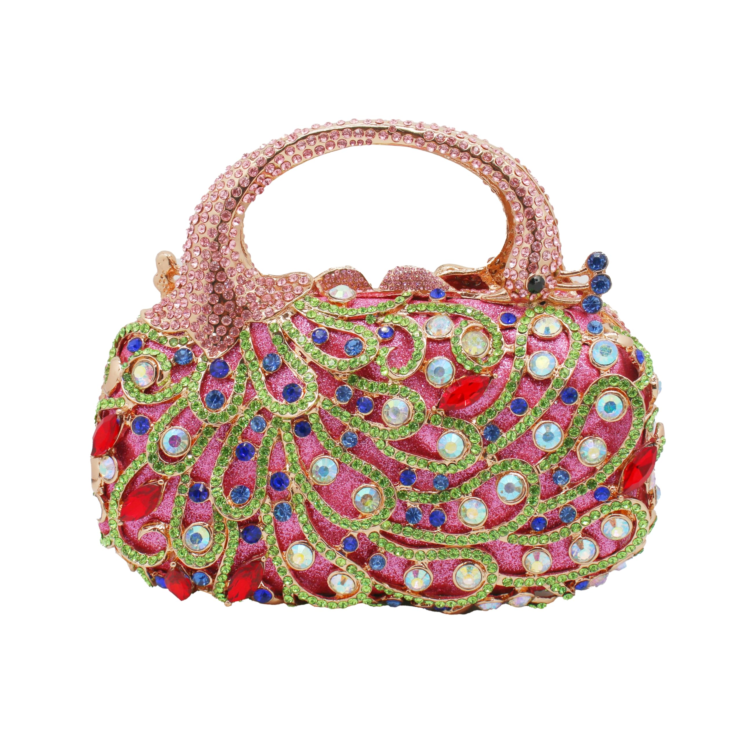 PENGZHI Women Peacock Crystal Clutch Purse Sparkling Rhinestone Handbag Ladies Luxury Evening Bag Wedding Party Purse