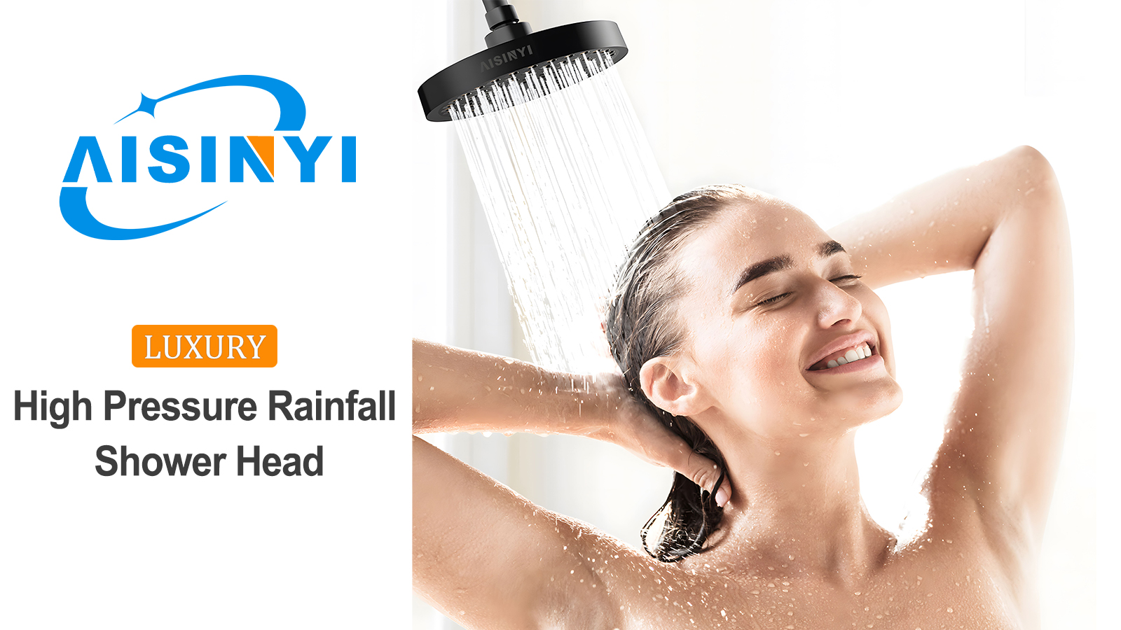 AISINYI High Pressure Rainfall Shower Head, 6 Inches Luxury Modern