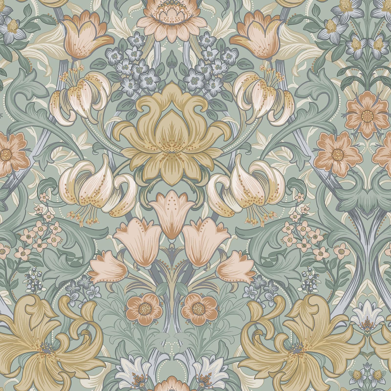Holden Décor Holden Aqua Ornamental Floral Wallpaper