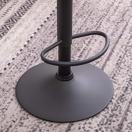 Miniatura 9 de Roundhill Furniture Masaccio Weathered Grey Airlift - Taburete giratorio ajustable con base cromada, juego de 2