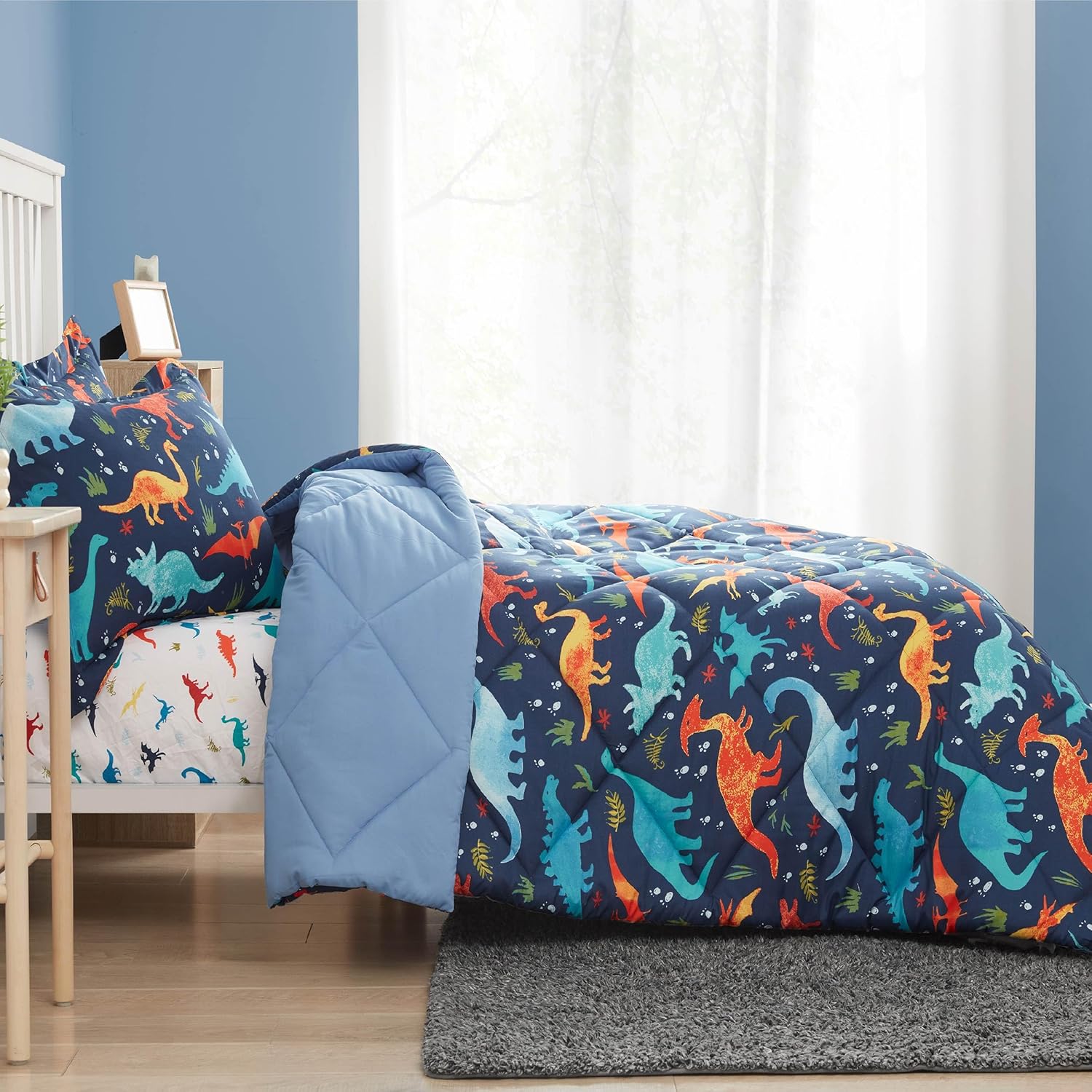 Twin Dinosaur Kids Bedding Set for Boys, 2 Pieces Twin Dinosaur Kids Comforter Sets for Boys, Super Soft Lightweight for All Seasons, Includes 1 Comforter (66"x86") and 1 Pillowcase(20"x26"+2") - Image 6