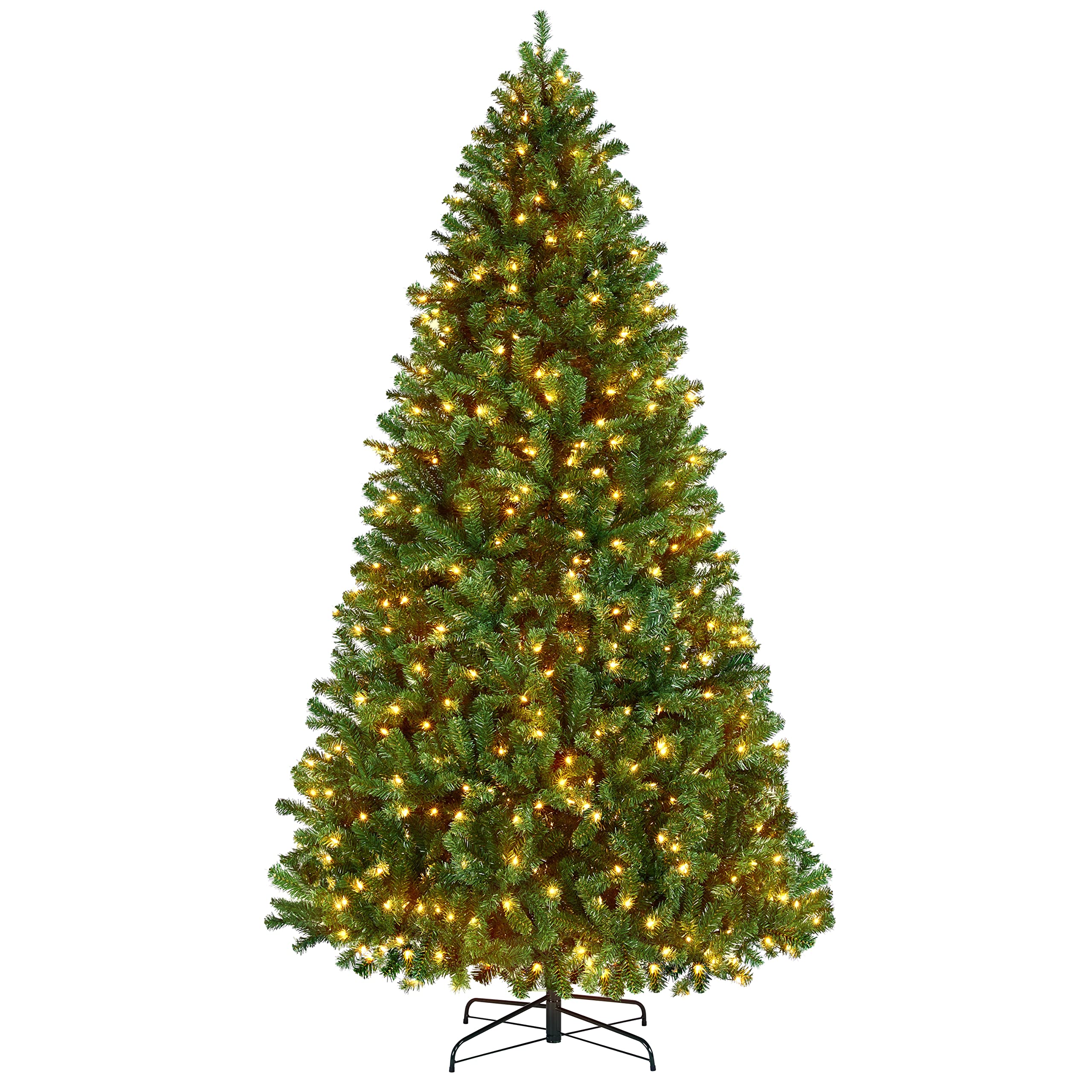 Yaheetech 9ft Pre-lit Christmas Tree with 850 Warm White Lights, Green | Prelighted Spruce Christmas Tree for Home Party Decoration with 850 Warm White Lights and 2160 Branch Tips, Foldable Stand.