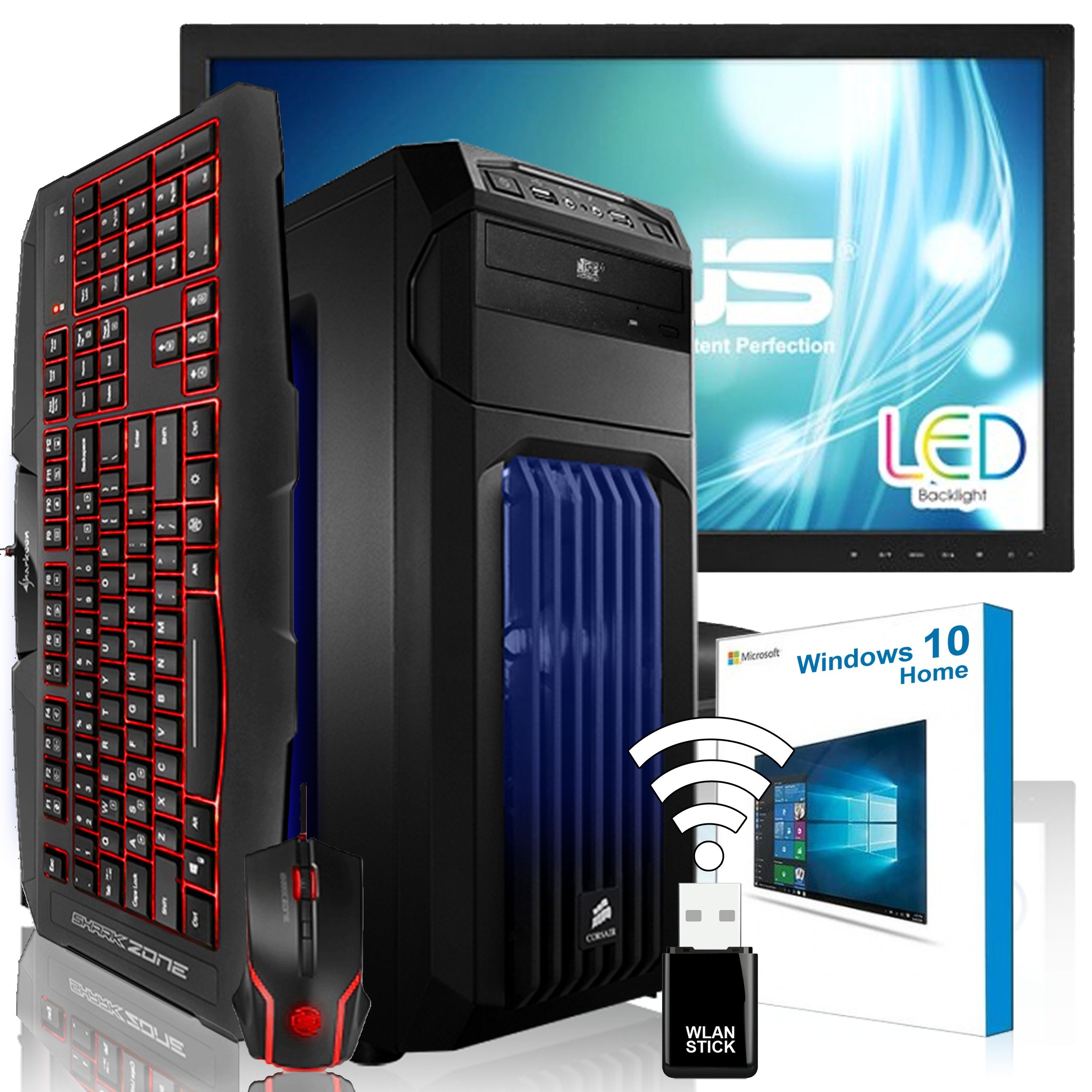 Extreme Gaming PC del pacchetto completo multicolore GeForce GTX1050 Ti 4GB | Windows 10 Intel Core i5 6600K | 16GB RAM
