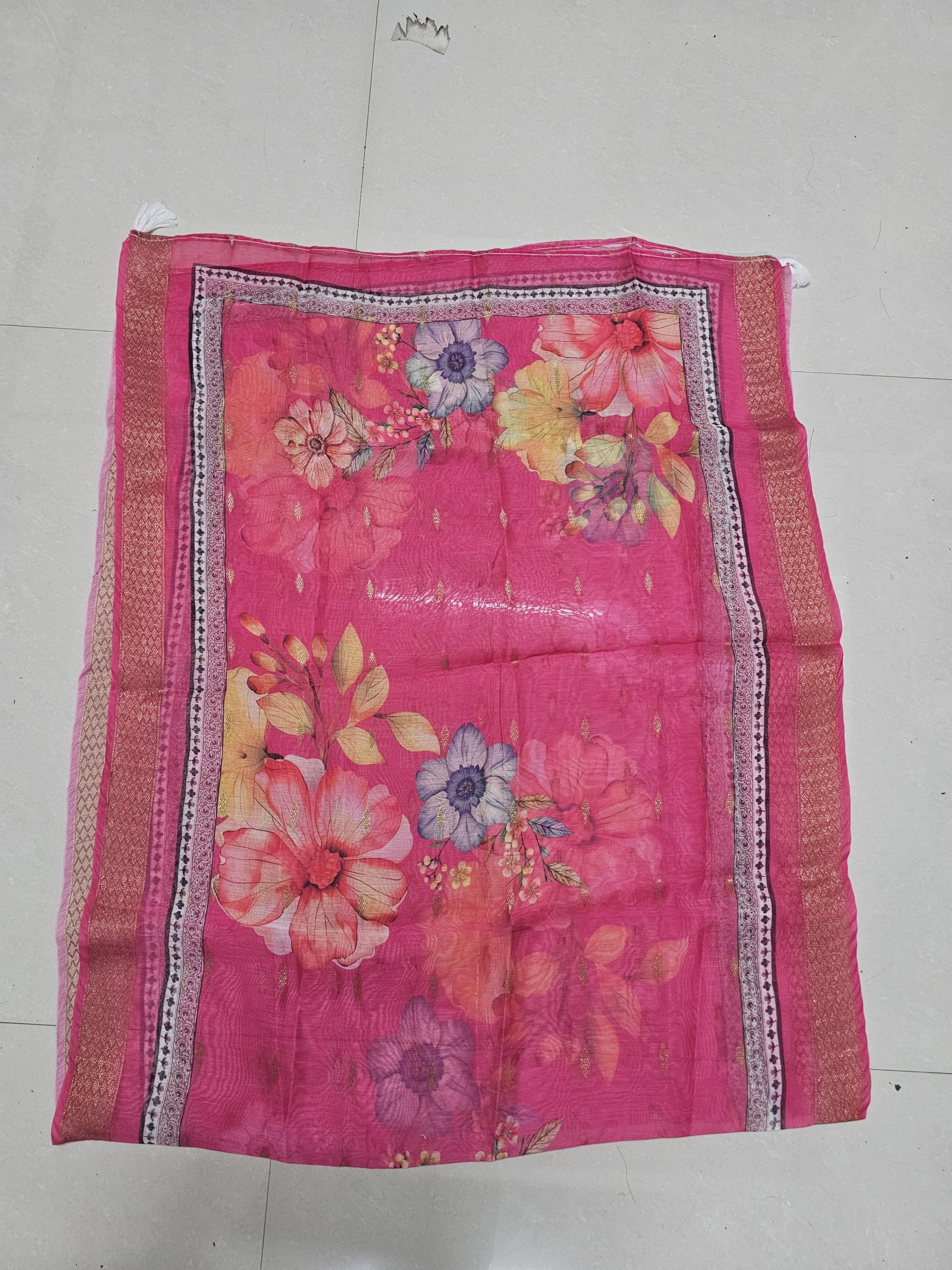 mahisa Women’s Dynamic Floral Printed Dupatta Soft Lightweight Ethnic Wear Dupatta with Jacquard Border-picture-23